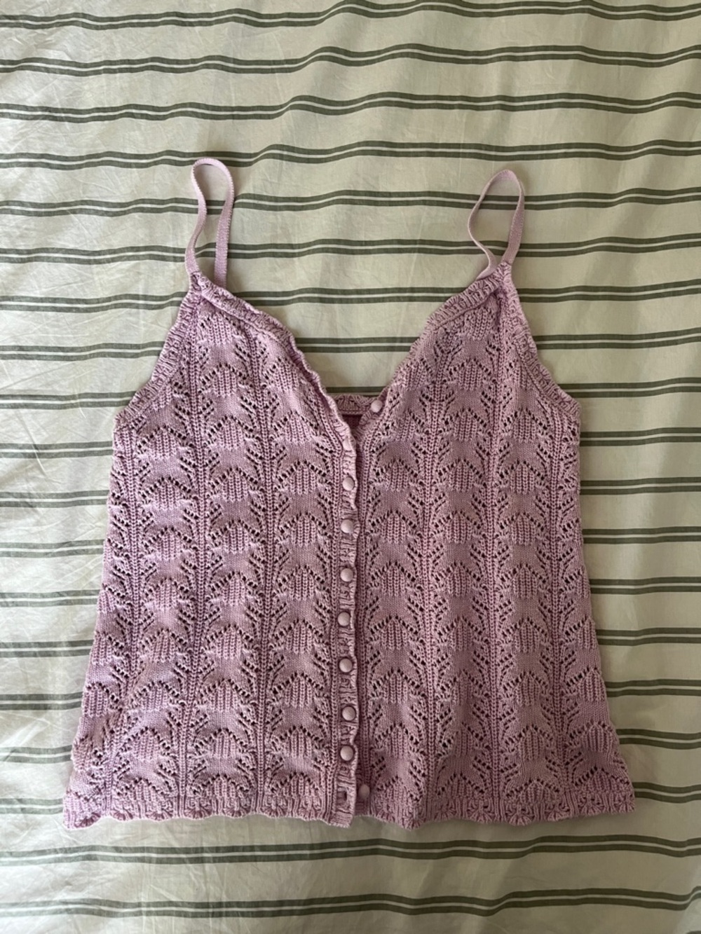 Aerie Lilac Knit Button-Front Cami Top